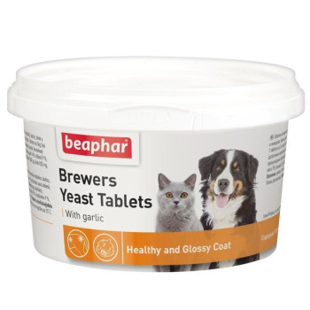Beaphar Brewers Yeast Tablets з пивними дріжджами і часником для шкіри, кігтів, шерсті, обміну речовин у собак і кішок, 250 таблеток