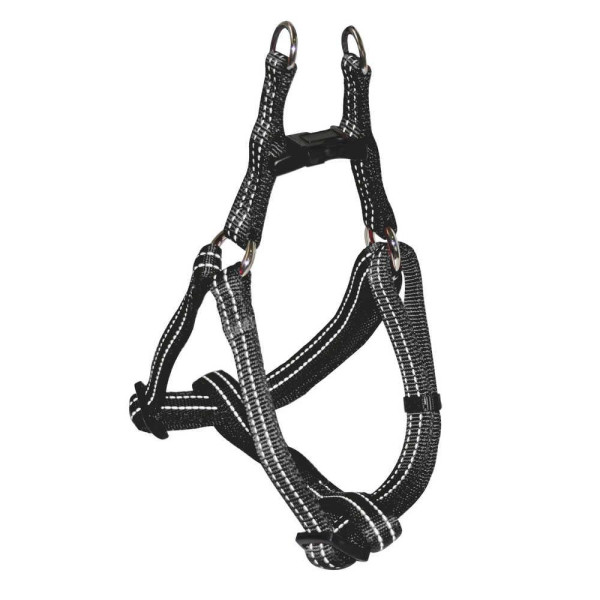 Шлея CROCI SOFT REFLECTIVE, світловідбиваюча, м'яка, чорна, нейлон, 35-50x1,5 см