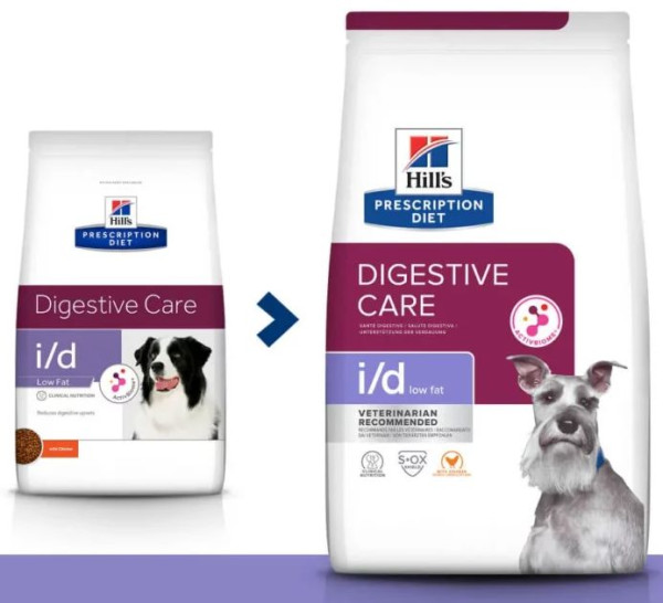 Хілс Hill's PD Canine I/D Low Fat Digestive Care дієтичний корм для собак при порушеннях травлення, 12 кг (606430)