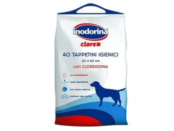 Пелюшки гігієнічні Inodorina Clorex 60*60 см з хлоргексидином для собак, 40 пелюшок