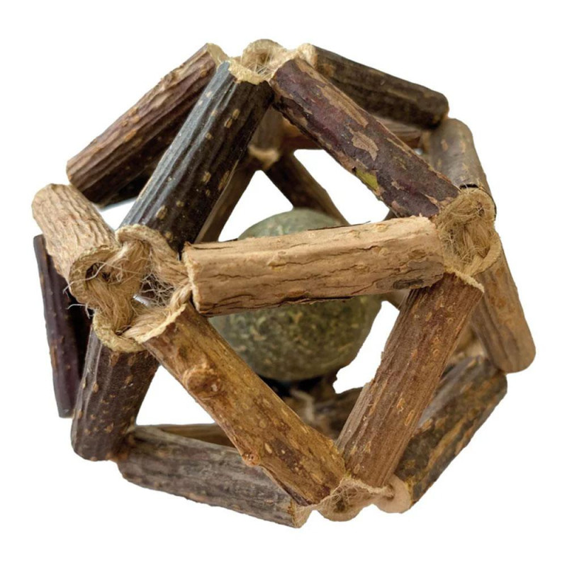 Іграшка для котів CROCI Сфера з дерев'яних паличок та з кулькою з котячої м’яти - EUPHORIA SPHERE, 8 см