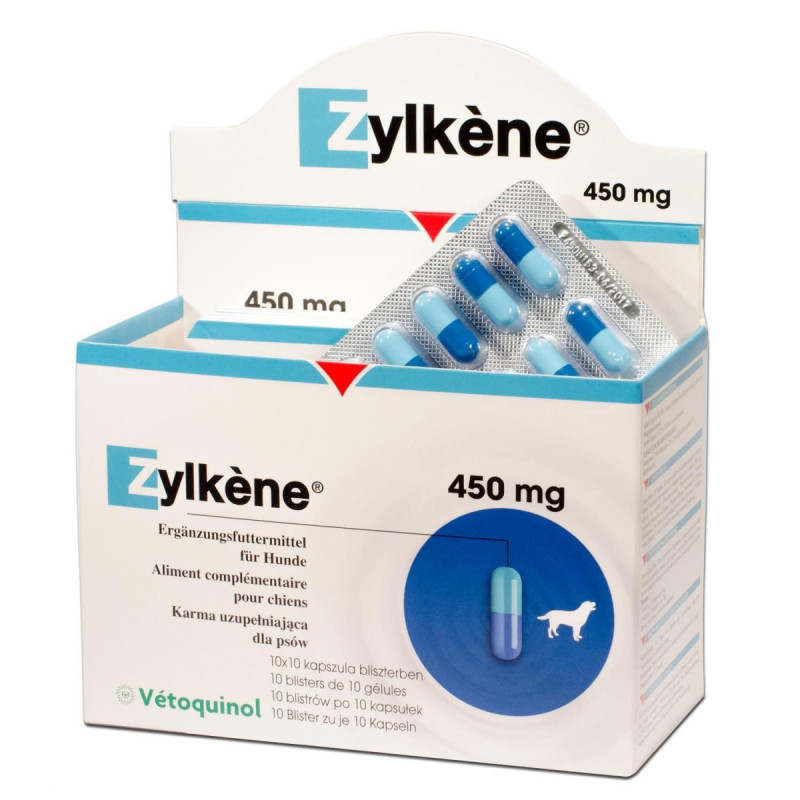 Зілкене 450 мг Zylkene заспокійливий антистресовий засіб для великих порід собак, 10 капсул, блістер