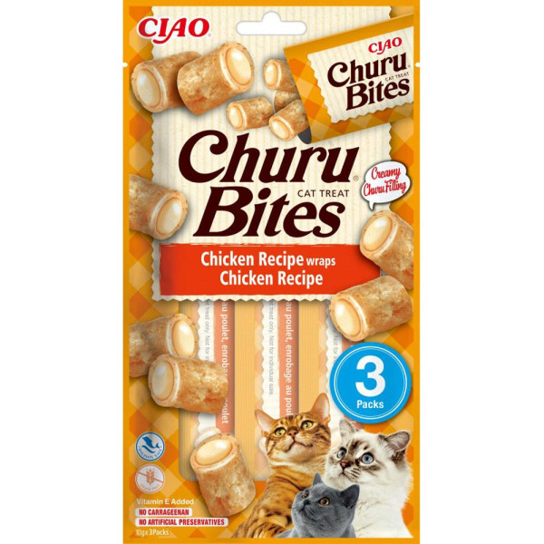 Ласощі INABA "Churu Bites" для котів, з куркою  3*10 гр