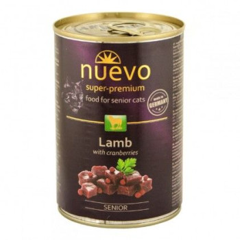 Нуево 400 гр Nuevo Cat Senior Lamb &amp; Cranberries вологий корм з ягням і журавлиною для літніх котів, упаковка 6 банок (95117)