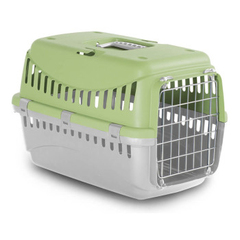 Переноска Gipsy 2 Large Light Green 58*38*38 см для собак , металеві двері, колір світло-зелений