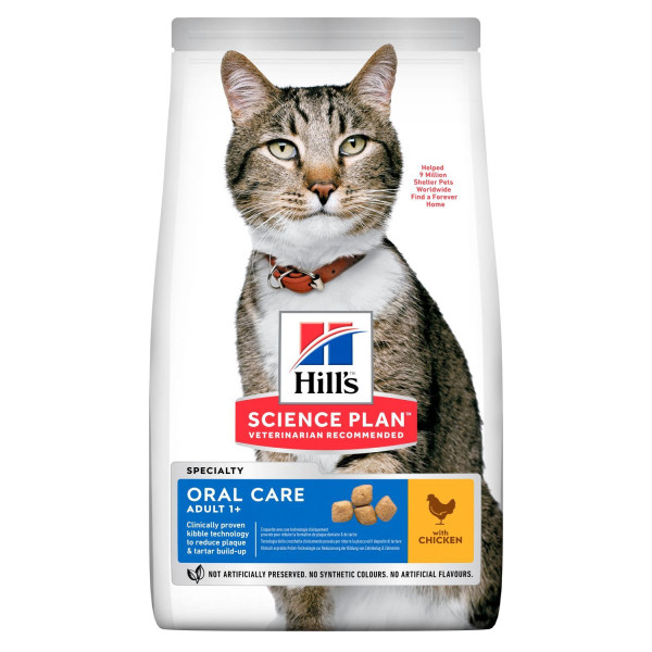 Хілс Hill's SP Feline Adult Oral Care Chicken корм для зменшення утворення зубного каменю у кішок, 1,5 кг (604142)