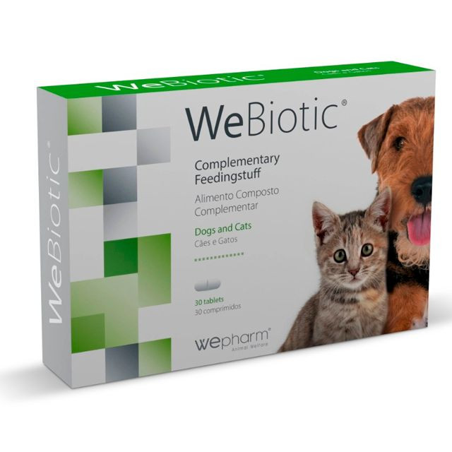 WeBiotic Tablets Wepharm для підтримки травної функції при хронічній діареї у собак та котів, 30 таблеток
