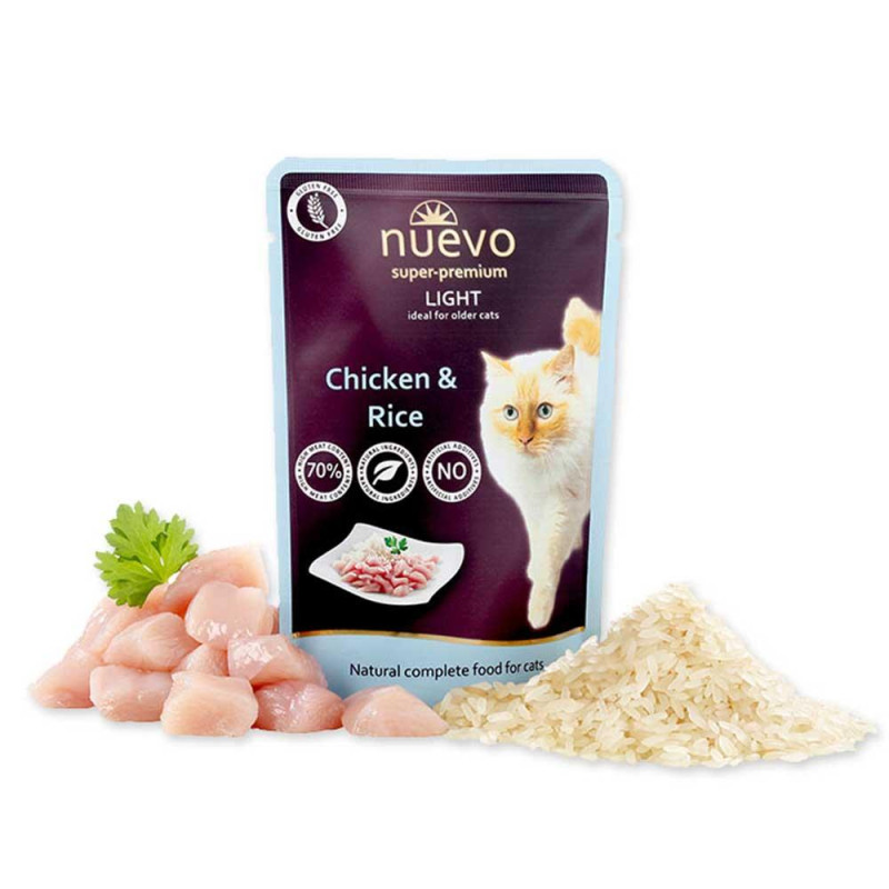 Пауч NUEVO LIGHT для котів, курка і рис , 85 г