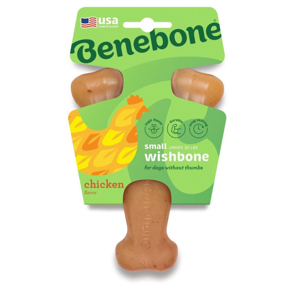 Жувальна іграшка Benebone Wishbone Chicken Small важіль зі смаком курки для собак вагою до 13 кг, розмір S (840500)