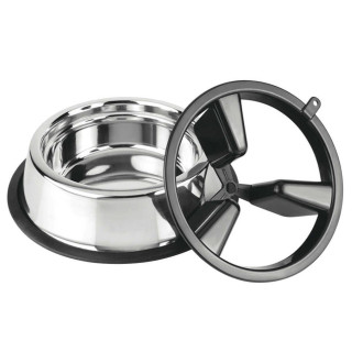 Миска CROCI Slow Eating 2in1, метал, пластиковий дільник, 27см