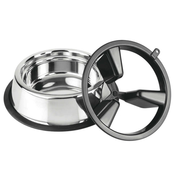 Миска CROCI Slow Eating 2in1, метал, пластиковий дільник, 27см