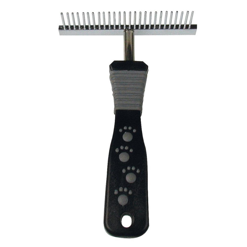 Гребінець-граблі однорядні з пласт.ручкою TETRAPET Dog Salon, 8*12,6 см