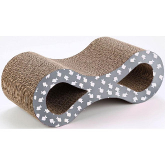 Кігтеточка-лежанка для котів TETRAPET Caty funny, нескінченність з гофракартону, 10*40 см