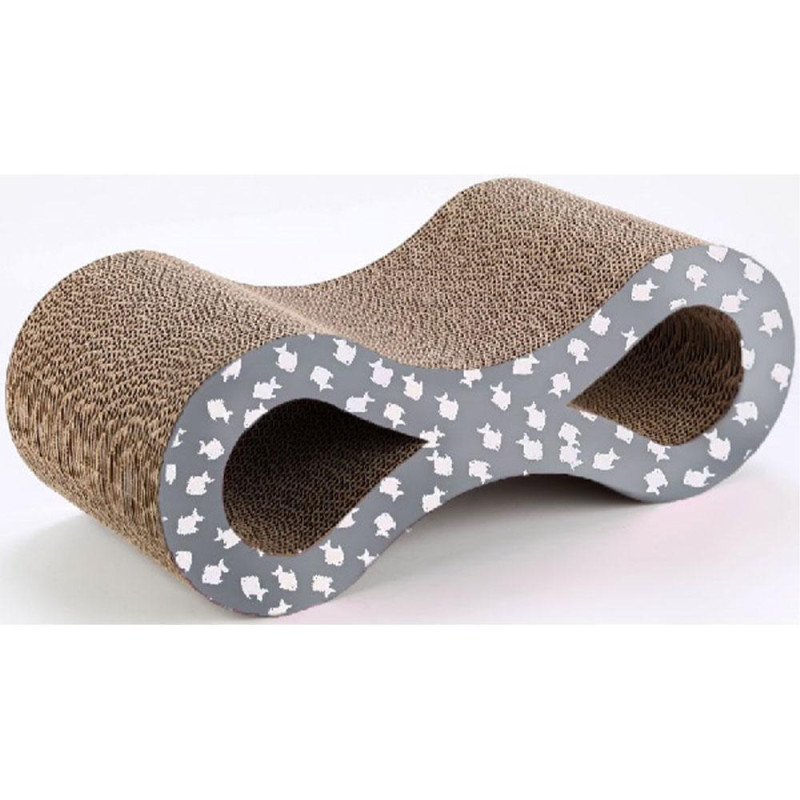 Кігтеточка-лежанка для котів TETRAPET Caty funny, нескінченність з гофракартону, 10*40 см