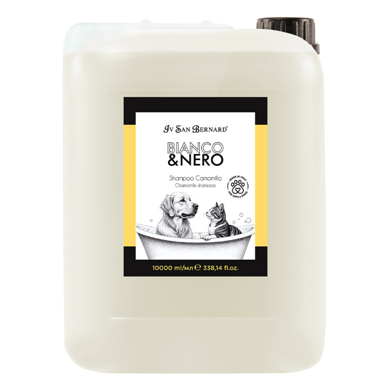 Шампунь Ромашка Iv San Bernard Bianco &amp; Nero Universal Camomilla для довгошерстих котів та собак, 10 л