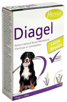 Діагель Mervue Diagel для відновлення природних випорожнень у собак вагою понад 20 кг, 4 х 20 гр, 4 пакетики (0210202305)
