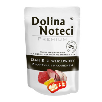 Пауч Dolina Noteci Premium Danie для дорослих собак усіх порід,яловичина з паприкою та локшиною,100 гр