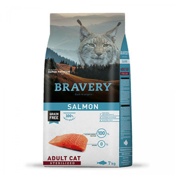 Бравері Bravery Salmon Adult Cat Sterilized сухий корм із лососем для стерилізованих котів, 7 кг (7692)