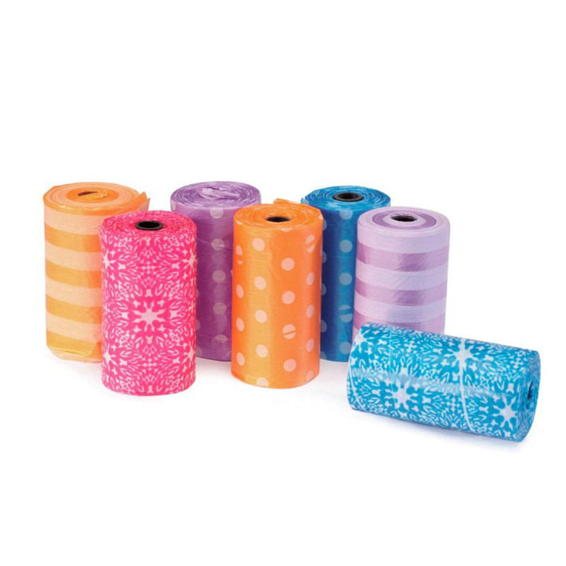 Інструмент для собак CAMON дісплей пакетів для собачих фекалій, 6 см, 75штx20пак, різнокольорові