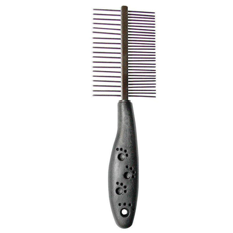 Гребінець двосторонній з пласт. ручкою TETRAPET Dog Salon, 5*17 см