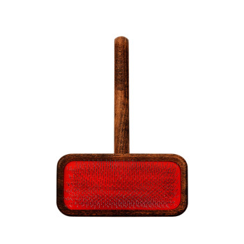 Пуходерка Iv San Bernard Slicker маленька з дерев'яною ручкою для кішок і собак, червона