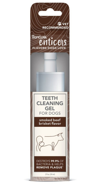 Гель TropiClean Enticers Teeth Cleaning No Brush Smoked Beef Brisket Flavor з яловичиною для чищення зубів у собак, 59 мл (004504)