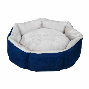 Диван Milord Cupcake ХL круглий, діаметр 98 см, для собак вагою до 35 кг, колір синій/сірий (VR06//3503)