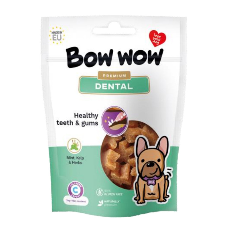 Ласощі  для собак "Bow wow" 60гр, Dental снеки,здорові зуби та ясна