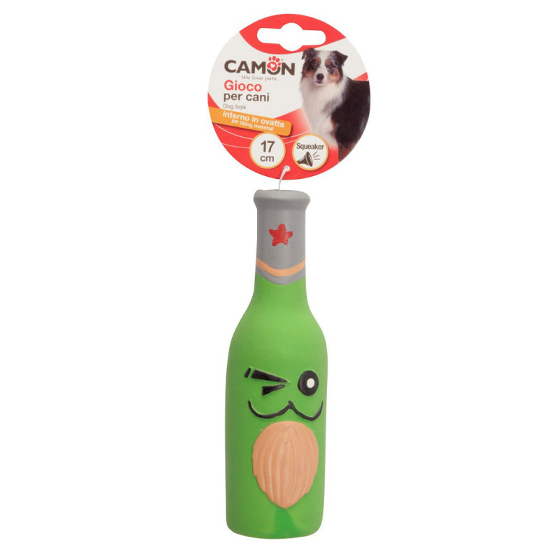 Іграшка для собак CAMON пляшки латексні з пищалкою набиті ватою, 5,5x5,5x17 см