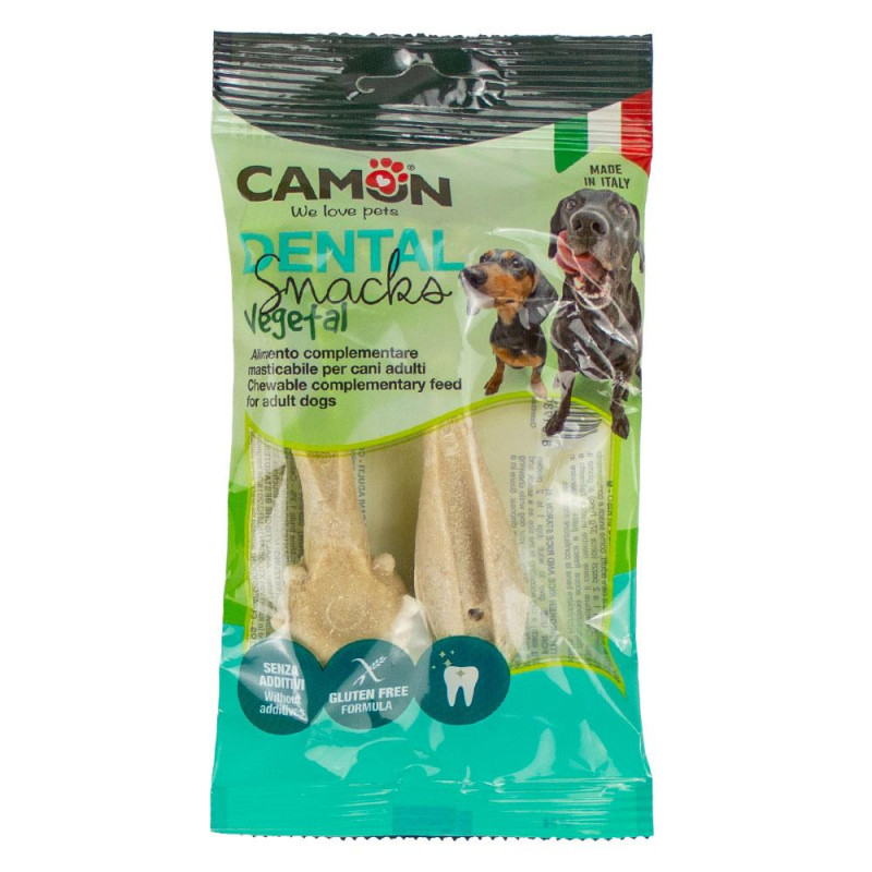 Ласощі для собак CAMON Dental Snak, Зубна щітка, з рисовим крохмалем та подрібненим рисом, 74 гр, 11 см, M