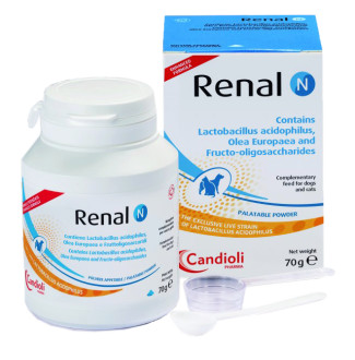 Кандіолі Ренал N Candioli Renal N при хронічній нирковій недостатності у кішок і собак, 70 гр порошок (PAE4483)