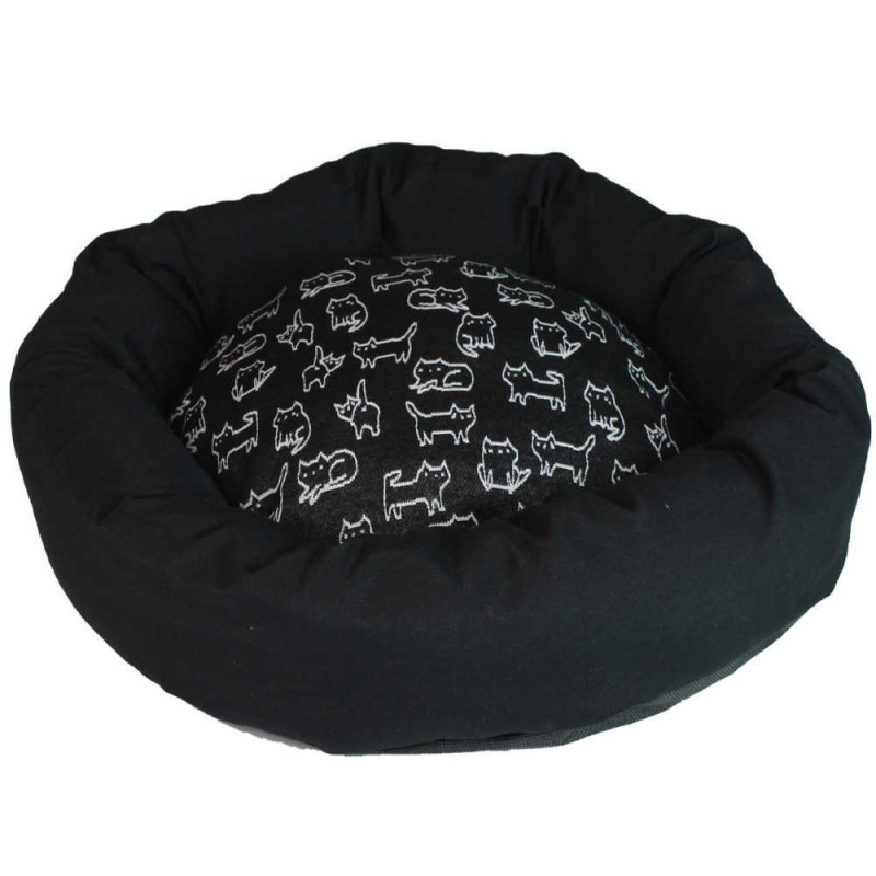 Диван для тварин CROCI NELSON, круглий, чорний, 60 см