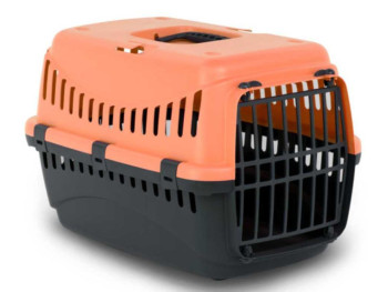 Переноска Джипсі 2 розмір 58 х 38 х 38 см Gipsy 2 для великих котів та собак, пластикові двері, колір персик