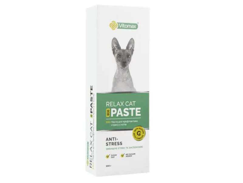 Еко паста Vitomax Relax Cat Anti-Stress Paste вітамінна для профілактики стресу у кішок, 100 гр