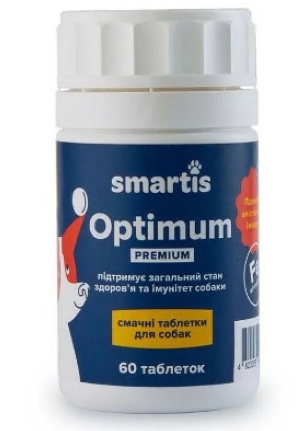 Смартіс Smartis Optimum Premium вітамінна добавка із залізом для підвищення імунітету у собак, 60 таблеток (980922)