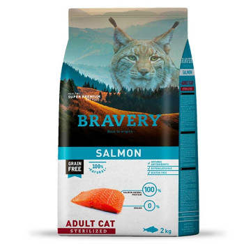 Бравері Bravery Salmon Adult Cat Sterilized сухий корм із лососем для стерилізованих котів, 2 кг (7708)