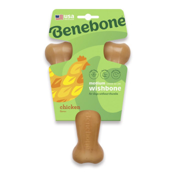 Жувальна іграшка Benebone Wishbone Chicken Medium важіль зі смаком курки для собак вагою до 27 кг, розмір M (820600)