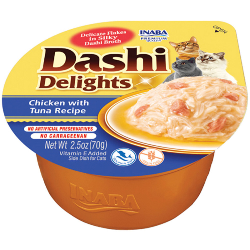 Ласощі INABA "DASHI Delights" для котів,  курка з тунцем 70 гр