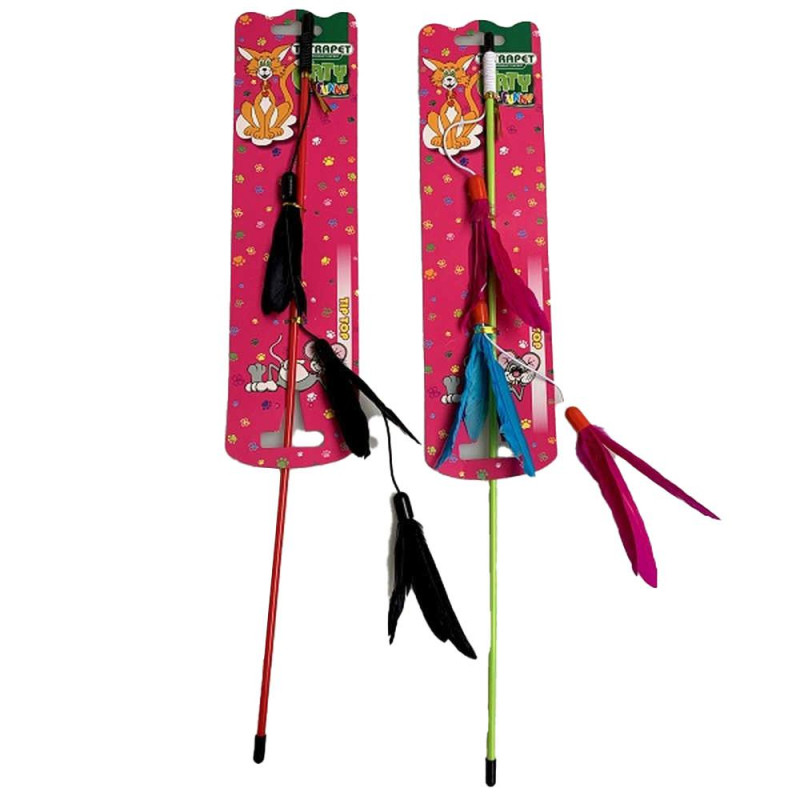 Іграшка для котів TETRAPET Caty funny дразнилка з пір'ям, 45 см