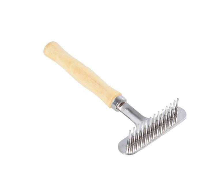 Гребінець-граблі ТМ "FOX" дерев'яні маленькі однорядні, 14х8 см