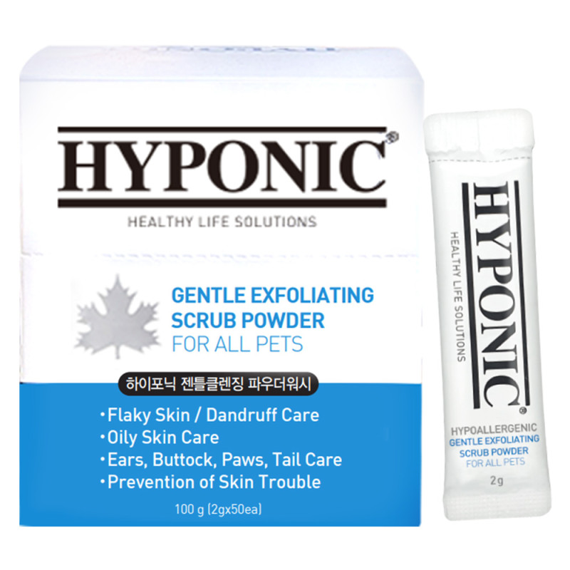 Хіпонік Hyponic Gentle Exfoliating Scrub Powder відлущувальний скраб-порошок для собак і котів, 100 гр, 50 х 2 гр (H3PW1GC0100NOKNN)