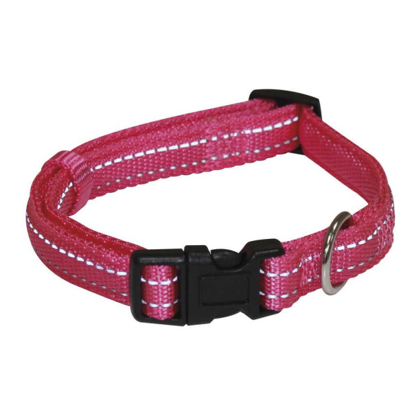 Нашийник CROCI SOFT REFLECTIVE, світловідбиваючий, м'який, рожевий, нейлон, 30-45x1,5 см