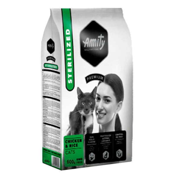 Аміті Amity Cat Sterilized Chicken & Rice сухий корм із куркою та рисом для стерилізованих котів, 600 гр Аміті Amity Cat Sterilized Chicken & Rice сухий корм із куркою та рисом для стерилізованих котів, 600 гр