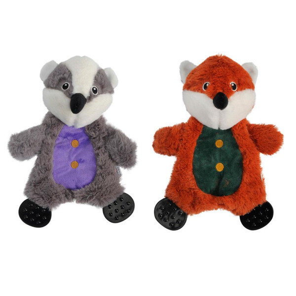 Іграшка для собак CAMON єнот плюшевий з пищалкою та пластиковими лапками та шарудінням (в двох кольорах), 26 см