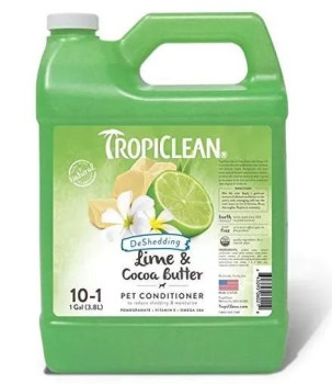 Кондиціонер Лайм і Олія Какао Tropiclean Lime &amp; Cocoa Butter зволожуючий для прискорення линьки у собак і котів, 3,8 л, концентрат 1:10 (060210)