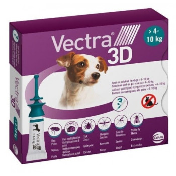 Вектра 3D для собак 4 - 10 кг Vectra 3D краплі від бліх, кліщів, комарів, 3 піпетки
