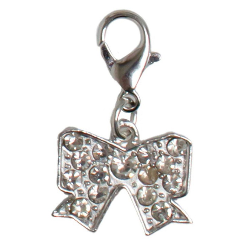 Підвіска на комір TETRAPET Expert, бантик з срібними камінцями, 3,8 см