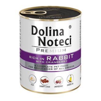 Корм конс.Dolina Noteci Premium  для собак з кроликом та журавлиною, 800 гр