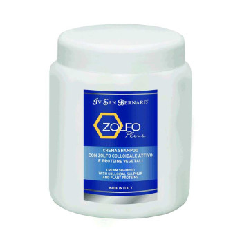 Шампунь Iv San Bernard Mineral Plus Zolfo з колоїдною сіркою та рослинними білками проти лупи для котів і собак, 1 л (0213 NSHAZOL1000)