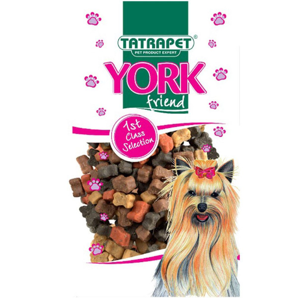 Ласощі для собак TETRAPET York, снекі-мікс з куркою, яловичиною, ягням, рибою, 70 г